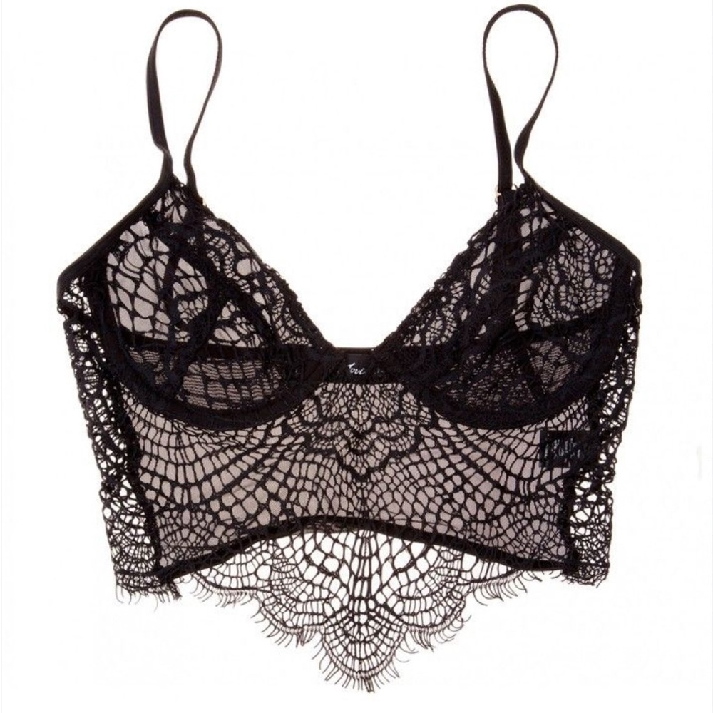 For Love & Lemons Bat Your Lashes Chartreuse Underwire Bra